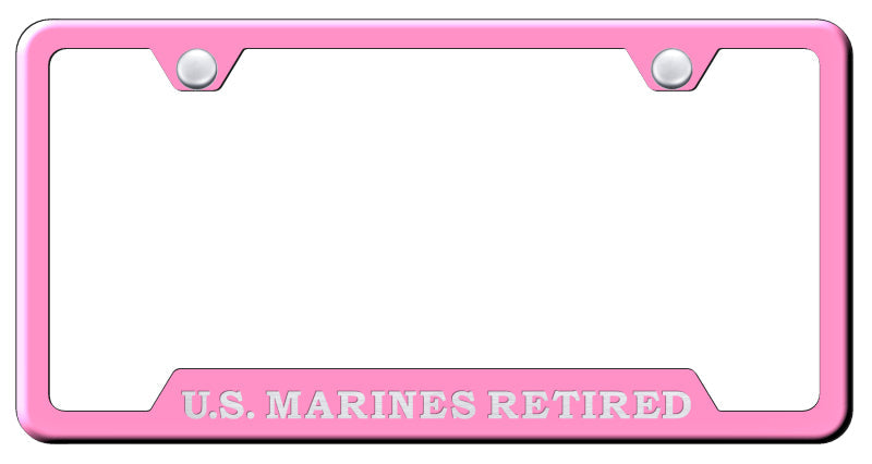 U.S. Marines Retired Cut-Out Frame - Laser Etched Pink