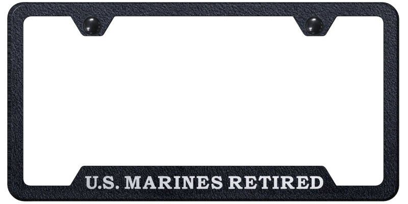 U.S. Marines Retired Cut-Out Frame - Etched Rugged Black