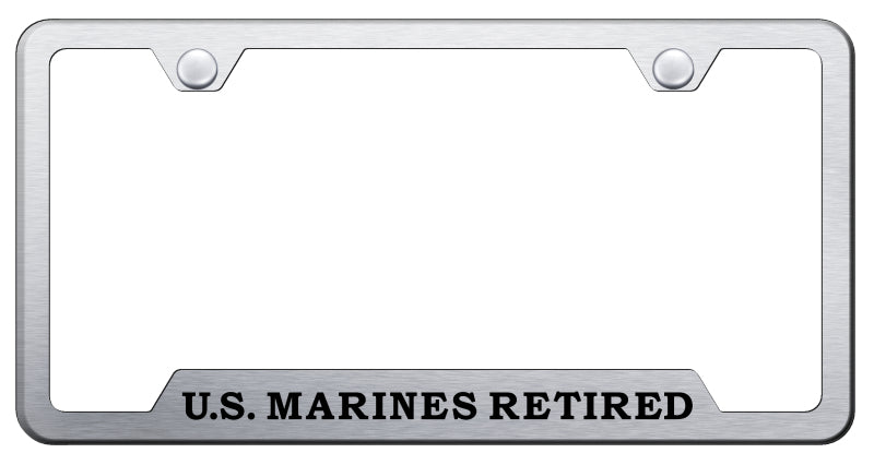 U.S. Marines Retired Cut-Out Frame - Laser Etched Brushed