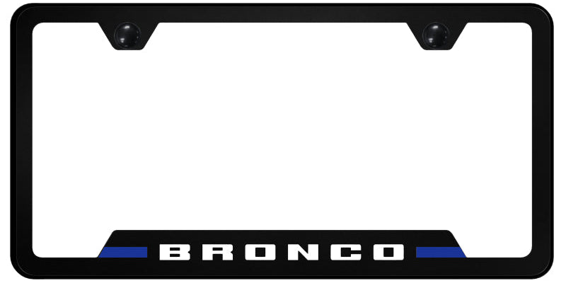 Bronco Stripe Blue PC Notched Frame - UV Print on Black