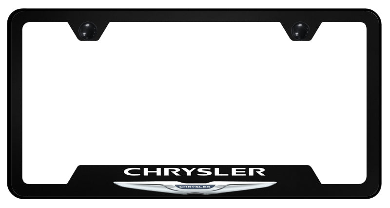 Chrysler Name and Logo PC Notched Frame - UV Print on Black