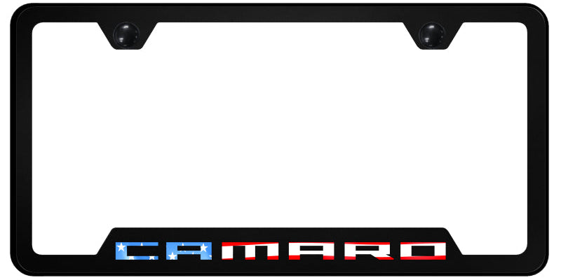 Camaro Flag PC Notched Frame - UV Print on Black