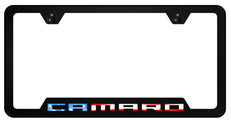 Camaro Flag PC Notched Frame - UV Print on Black