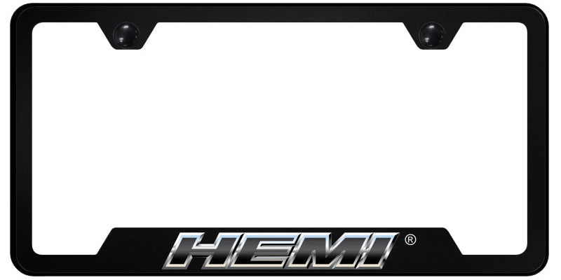 Hemi Slant Chrome PC Notched Frame - UV Print on Black