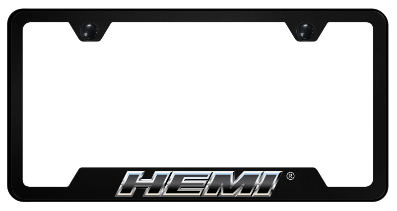 Hemi Slant Chrome PC Notched Frame - UV Print on Black