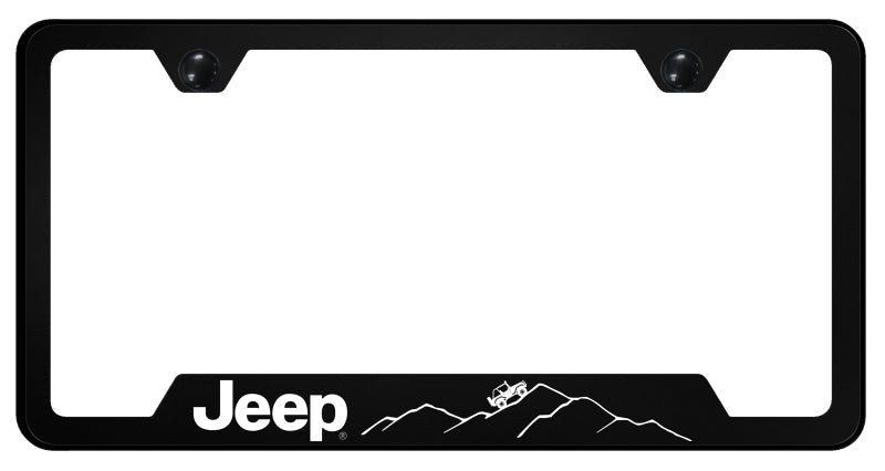 Jeep Mountain PC Notched Frame - UV Print on Black