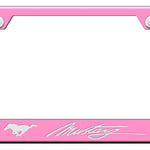 Mustang Script Laser Etched Cut-Out Frame - Pink