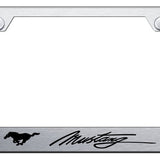 Mustang Script Laser Etched Cut-Out Frame - Brushed