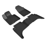 All-Weather Custom-Fit Floor Mats for Hyundai Santa Cruz 2022-2025 with Non-Slip Backing - Black - 1st Row 2nd Row