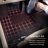 All-Weather Custom-Fit Floor Mats for Chevrolet/ GMC Colorado/ Canyon Crew Cab 2015-2022 with Non-Slip Backing - Black - 1st Row