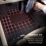 All-Weather Custom-Fit Floor Mats for Lexus Es/ Es Hybrid 2013-2018 with Non-Slip Backing - Black - 1st Row 2nd Row