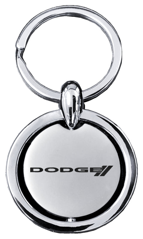 Dodge Stripe Revolver Key Fob - Silver