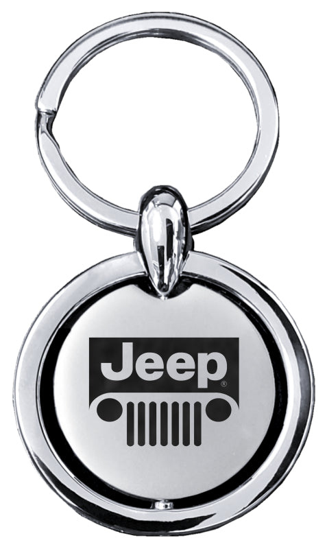 Jeep Grill Revolver Key Fob - Silver