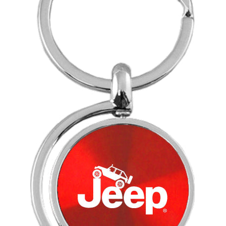 Jeep Climbing Spinner Key Fob - Red