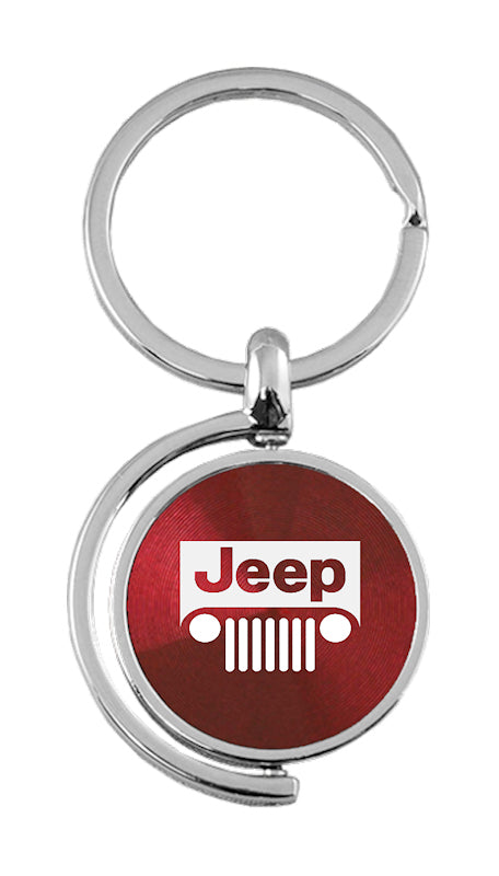 Jeep Grill Spinner Key Fob - Burgundy