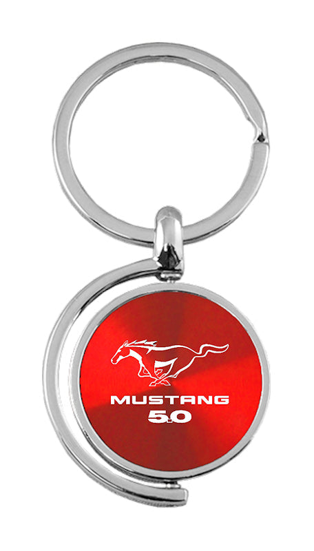 Mustang 5.0 Spinner Key Fob - Red