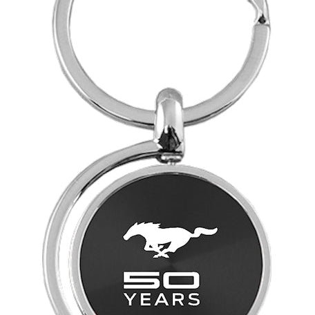 Mustang 50 Years Spinner Key Fob - Black