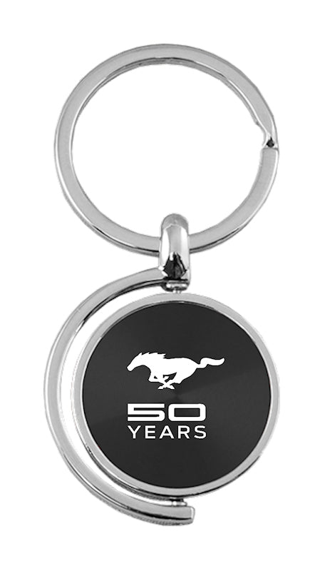 Mustang 50 Years Spinner Key Fob - Black