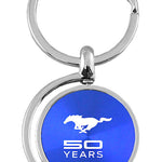 Mustang 50 Years Spinner Key Fob - Blue