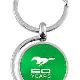 Mustang 50 Years Spinner Key Fob - Green