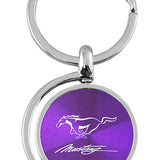 Mustang Script Spinner Key Fob - Purple