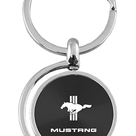 Mustang Tri-Bar Spinner Key Fob - Black