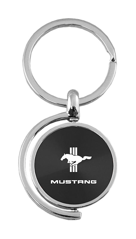 Mustang Tri-Bar Spinner Key Fob - Black