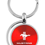 Mustang Tri-Bar Spinner Key Fob - Red