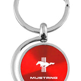 Mustang Tri-Bar Spinner Key Fob - Red