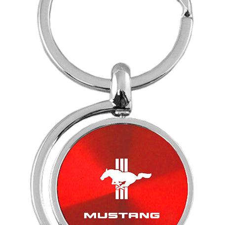 Mustang Tri-Bar Spinner Key Fob - Red