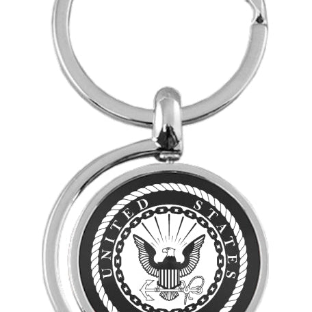 Military U.S. Navy Spinner Key Fob - Black