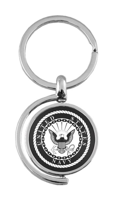 Military U.S. Navy Spinner Key Fob - Black