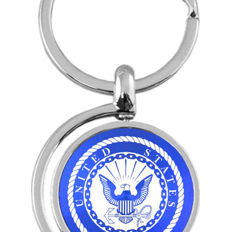 Military U.S. Navy Spinner Key Fob - Blue