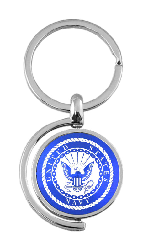 Military U.S. Navy Spinner Key Fob - Blue