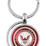 Military U.S. Navy Spinner Key Fob - Burgundy
