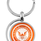 Military U.S. Navy Spinner Key Fob - Orange