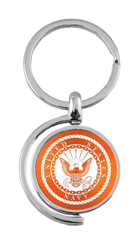 Military U.S. Navy Spinner Key Fob - Orange