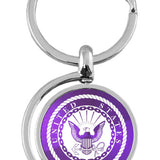 Military U.S. Navy Spinner Key Fob - Purple