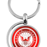 Military U.S. Navy Spinner Key Fob - Red