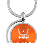 Military U.S. Navy Insignia Spinner Key Fob - Orange