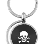 Novelty Skull Spinner Key Fob - Black