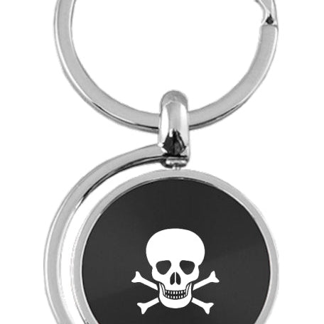 Novelty Skull Spinner Key Fob - Black