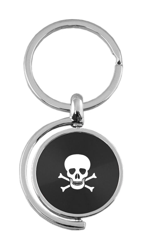 Novelty Skull Spinner Key Fob - Black