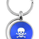 Novelty Skull Spinner Key Fob - Blue