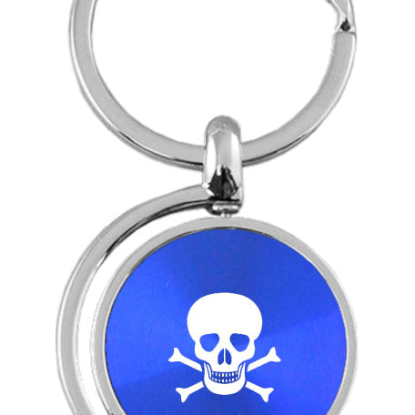 Novelty Skull Spinner Key Fob - Blue