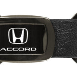 Honda Accord Leather Tri-Ring Key Fob - Gun Metal