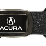 Acura Leather Tri-Ring Key Fob - Gun Metal