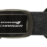 Dodge Charger Leather Tri-Ring Key Fob - Gun Metal