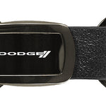 Dodge Stripe Leather Tri-Ring Key Fob - Gun Metal