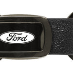 Ford Leather Tri-Ring Key Fob - Gun Metal